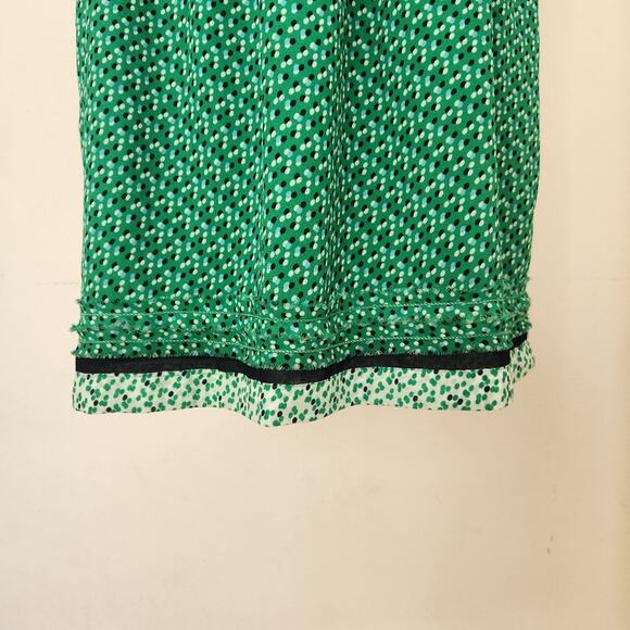 STUDIO M Green Multi Color Polka Dot Print Sleeveless Dress Size L - Picture 10 of 14